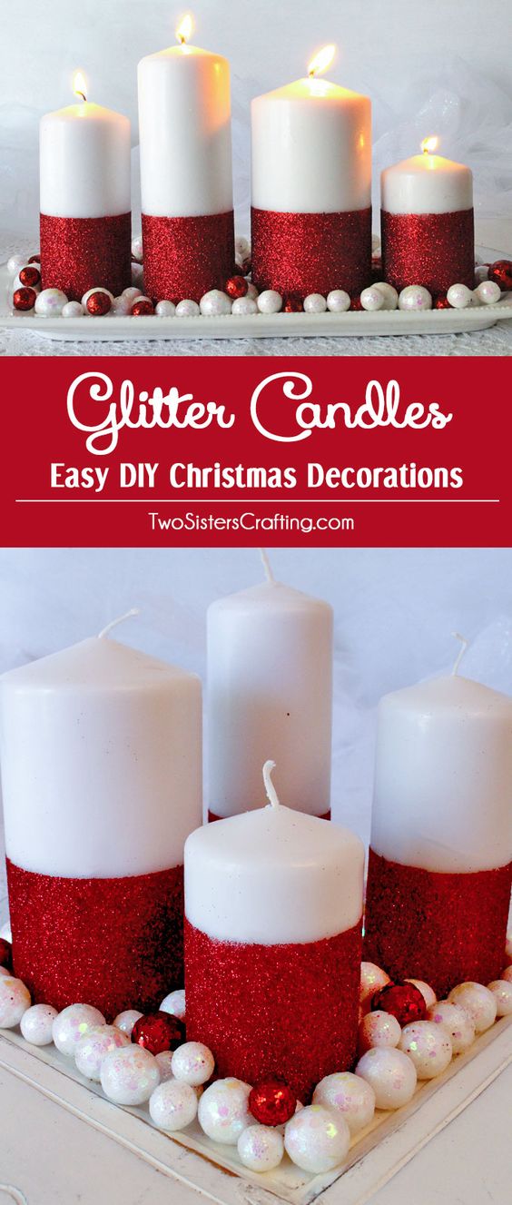 DIY Glitter Candles.