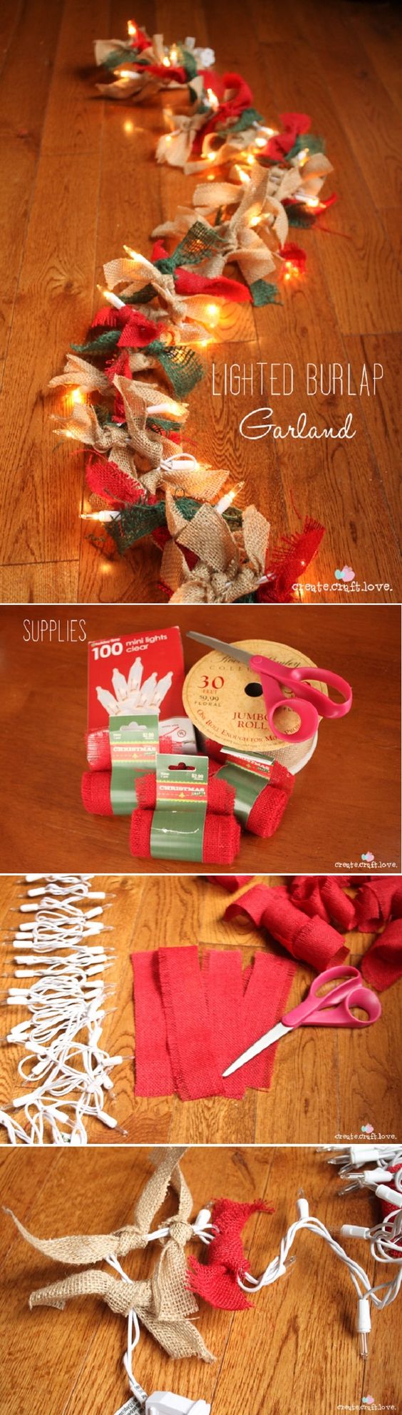 Lighted Burlap Garland .