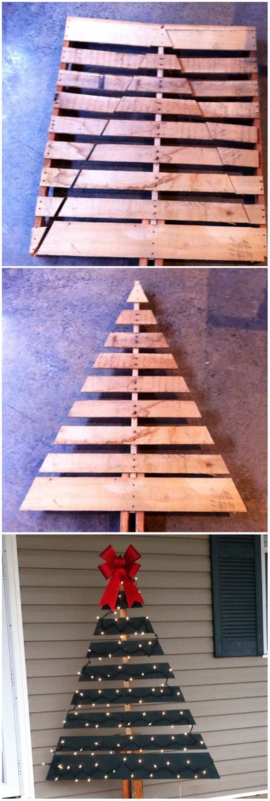 Lighted Pallet Christmas Tree. 