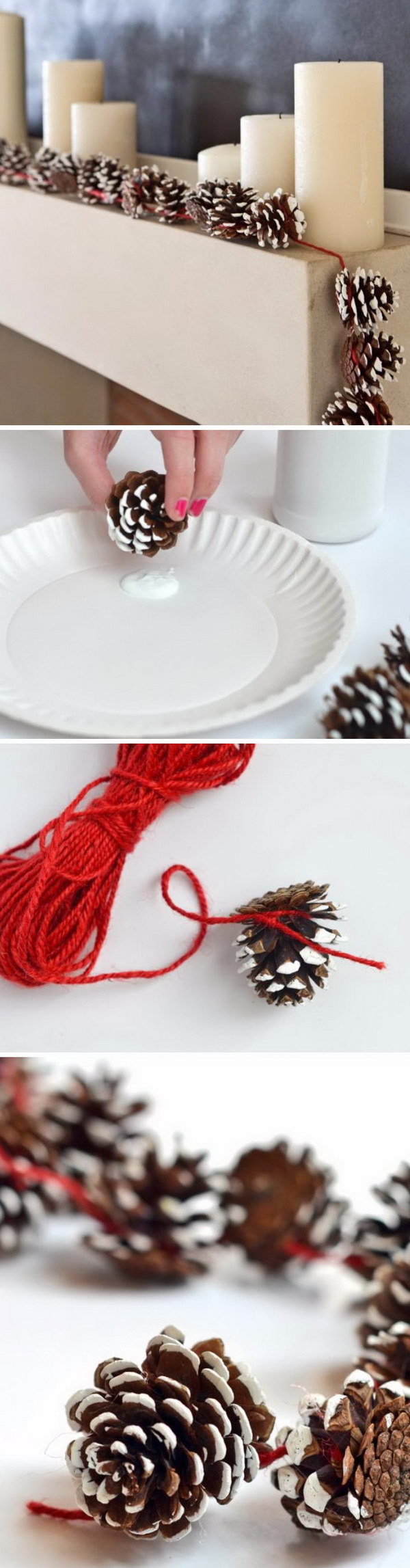 Pine Cone Garlands for Christmas Decoration. 