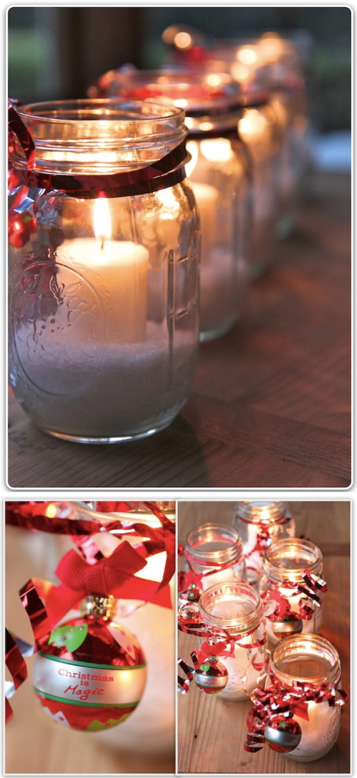 Christmas Mason Jar Candles. 