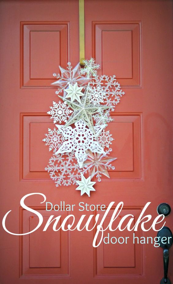 Dollar Store Snowflake Door Hanger. 