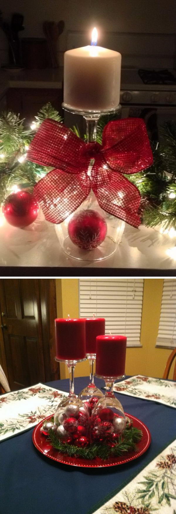 Wine Glass Candle Holder. 