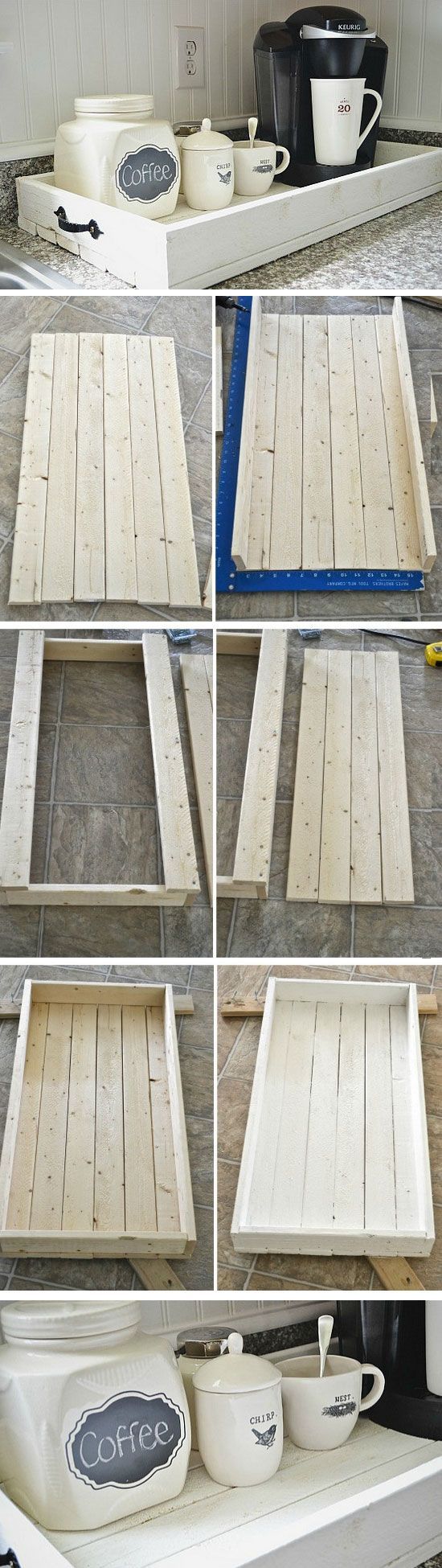DIY Rustic Wood Tray.