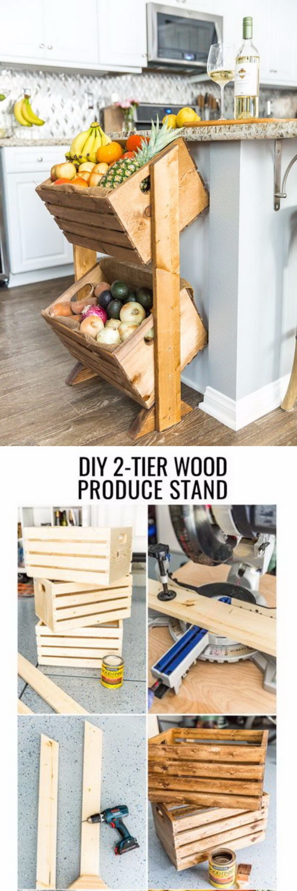 DIY Wood Crate Produce Stand.