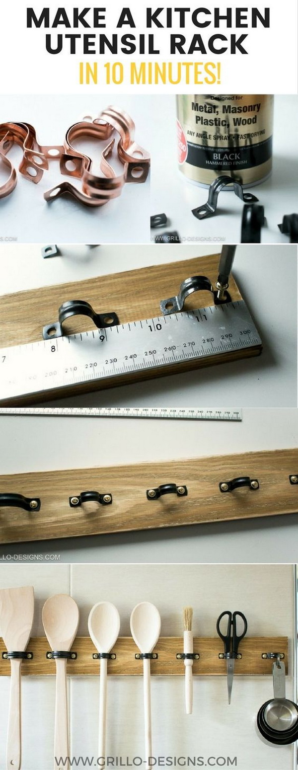 EASY DIY Rustic Utensil Rack.