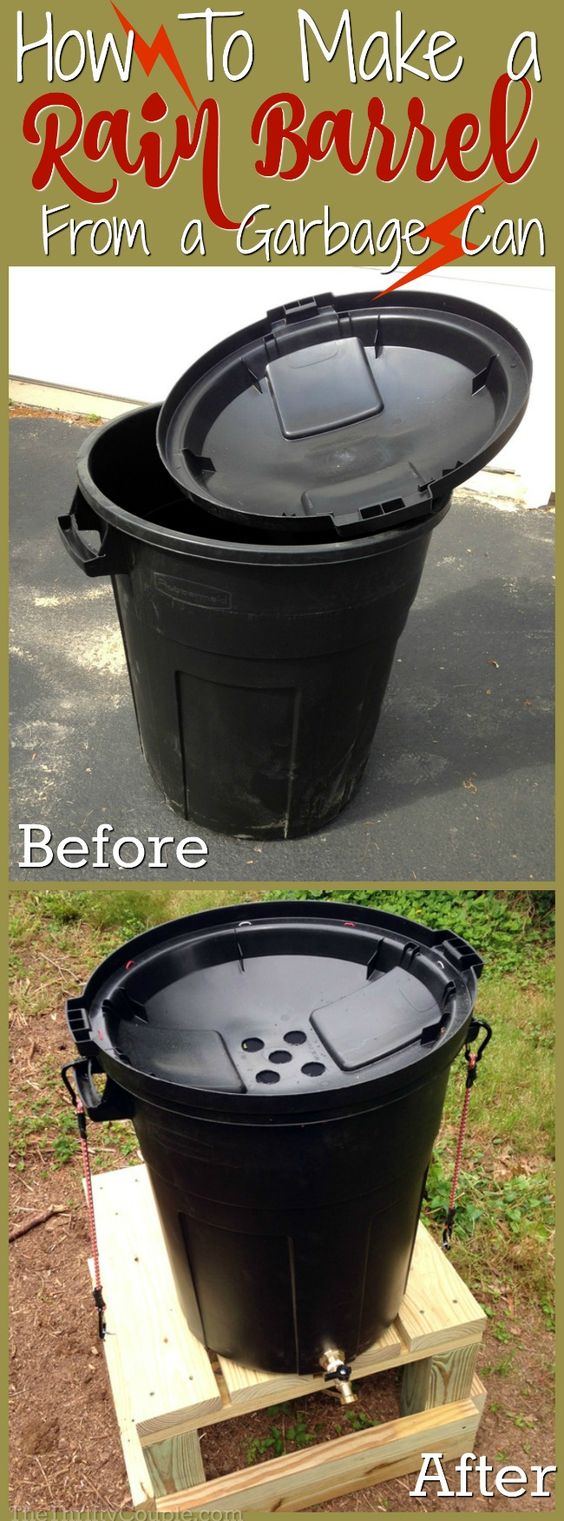 Make a DIY Rain Barrel from a Garbage Can.