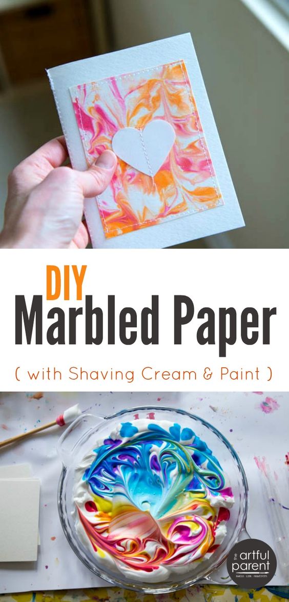 Easy DIY Marbled Paper.