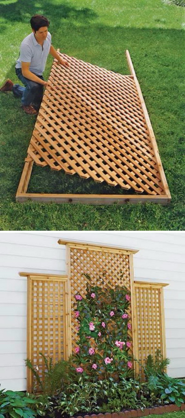 DIY Wood Lattice Trellis .