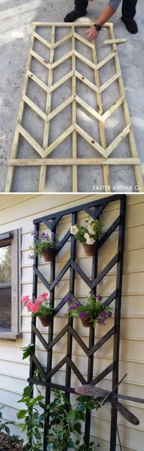 DIY Chevron Lattice Trellis With Tutorial.