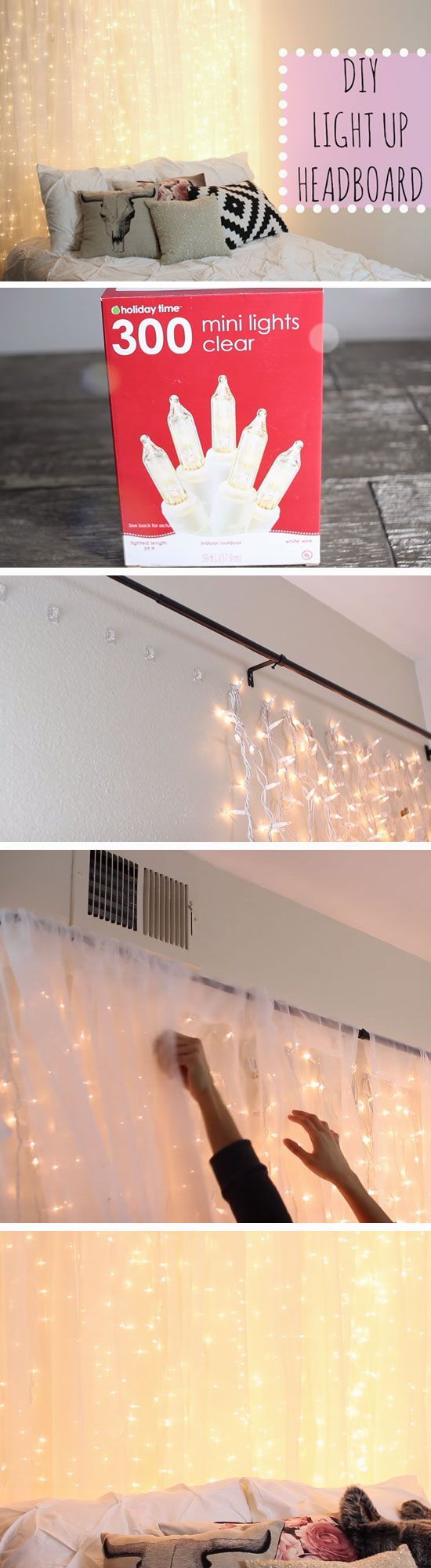 DIY Light Up Headboard.