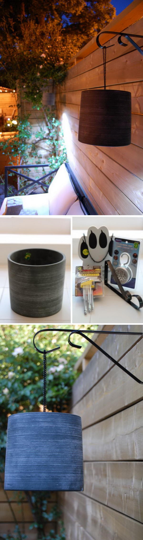 Outdoor Lantern Made From Clay Pot.