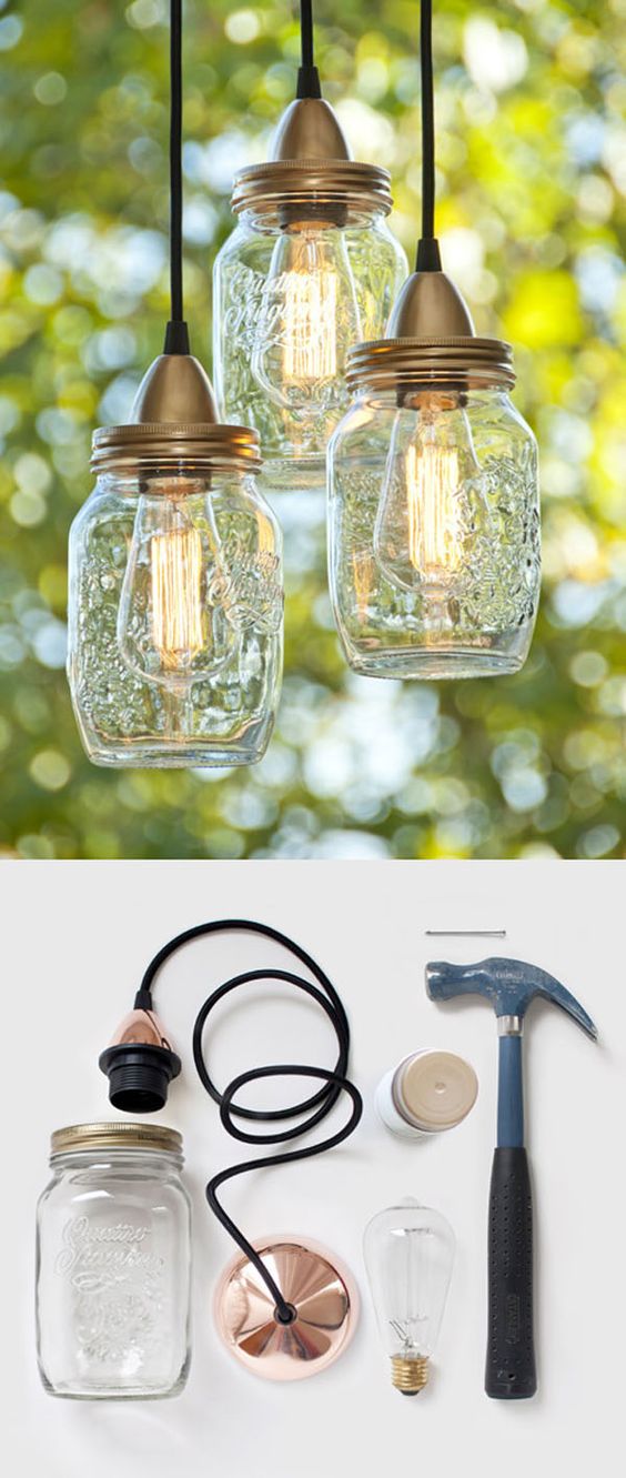 Easy DIY Mason Jar Lamp.