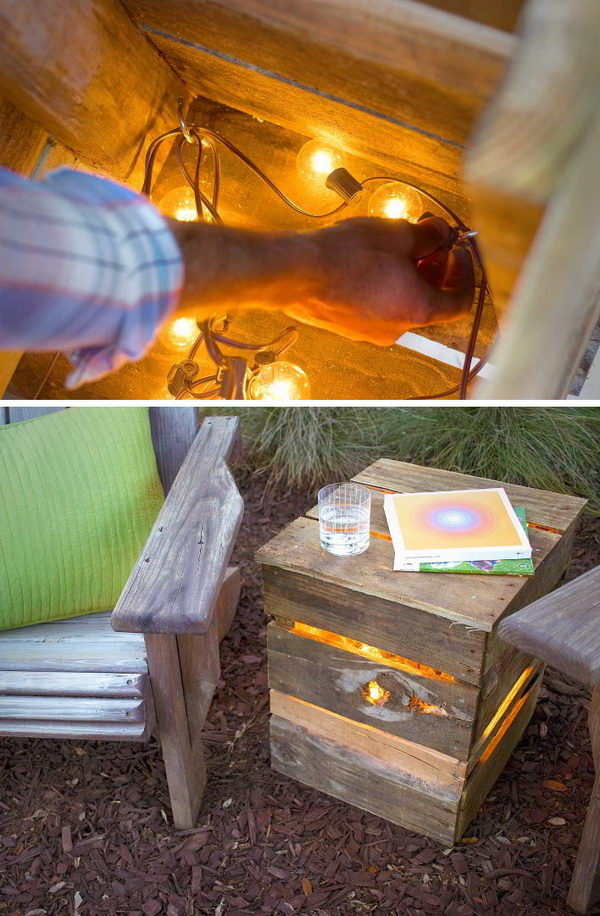 DIY Lights from Recycled Pallet.