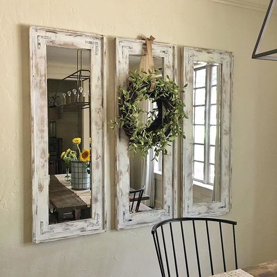 DIY Rustic Wall Mirrors Made from Plywood and Cheap Frameless Mirrors .