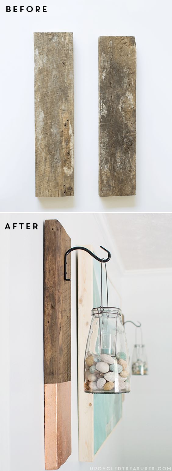 DIY Rustic Wall Hanging from Salvaged Wood.