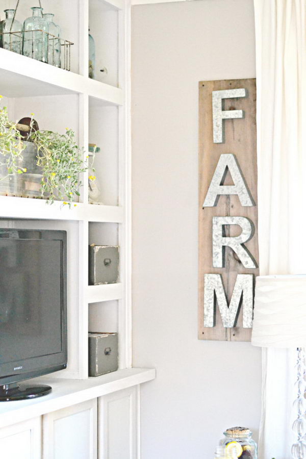 Industrial Metal Letter Sign .