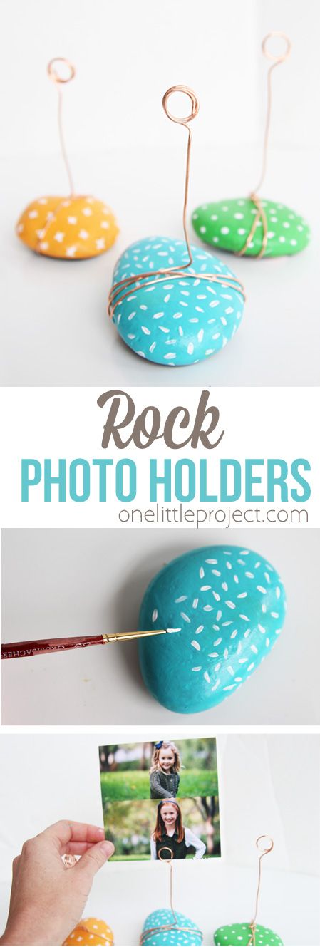 Painted Rock Photo Holders.