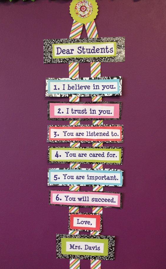 This great classroom decor telling students that the teacher is there for them and not just a scary adult. 