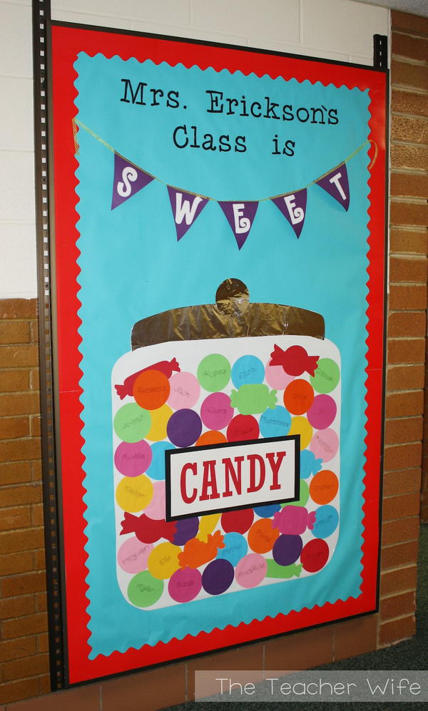 Candy Themed Bulletin Board. 