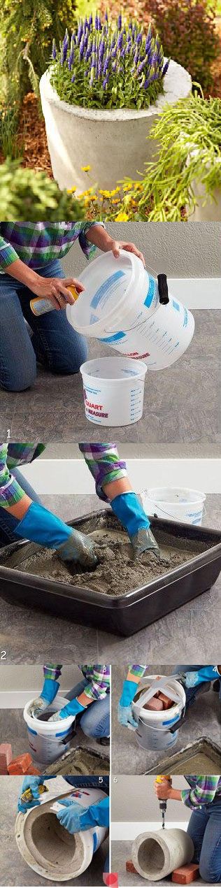 DIY Concrete Planter.