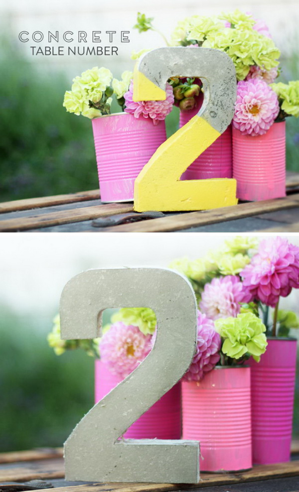 DIY Concrete Numbers.