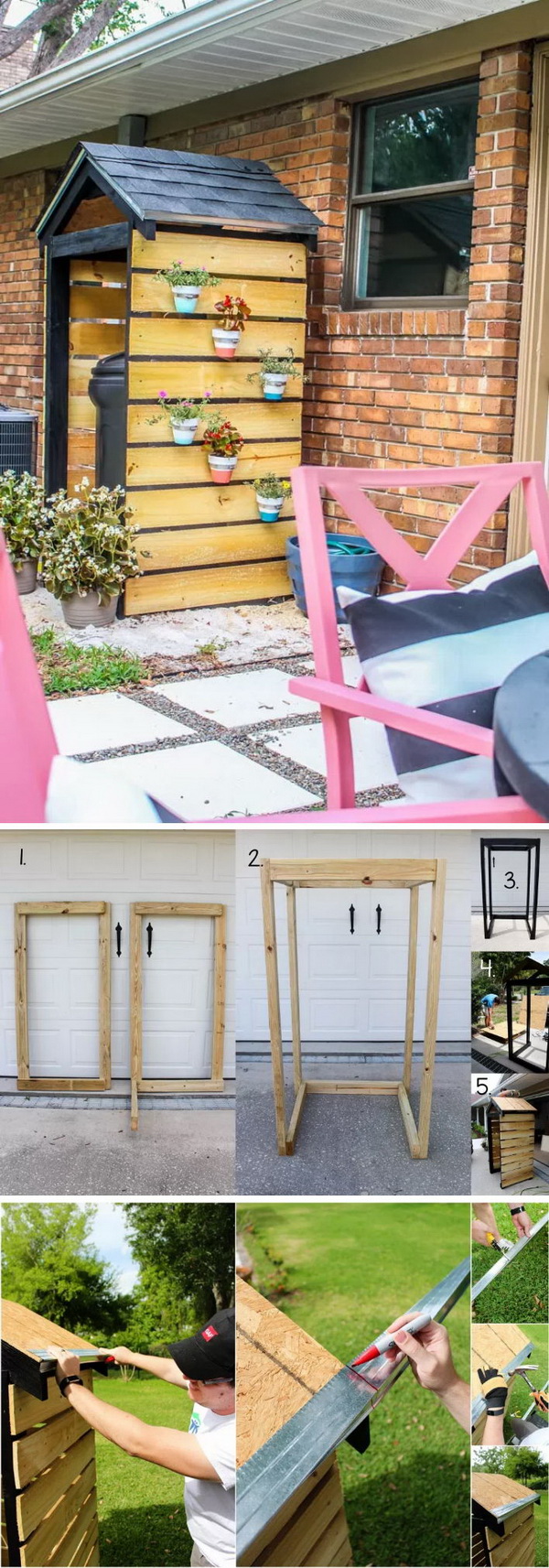 Build An Beautiful Trash Can Shed for Curb Appeal.