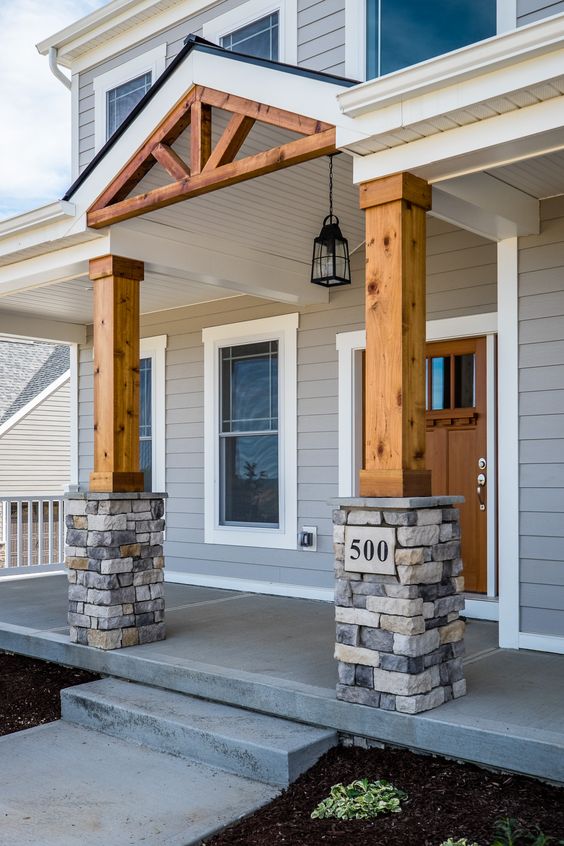 Rebuild Your Porch Columns with Wood and Stone.