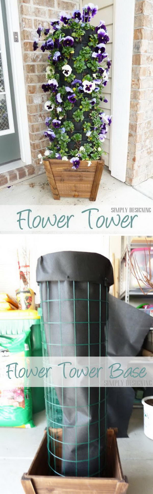 Liven Up the Front Door with This DIY Flower Tower.