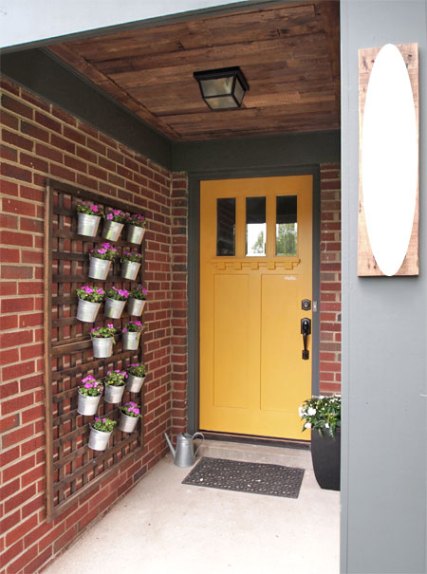 Decorate the Front Porch with This DIY Vertical Wall Planter.