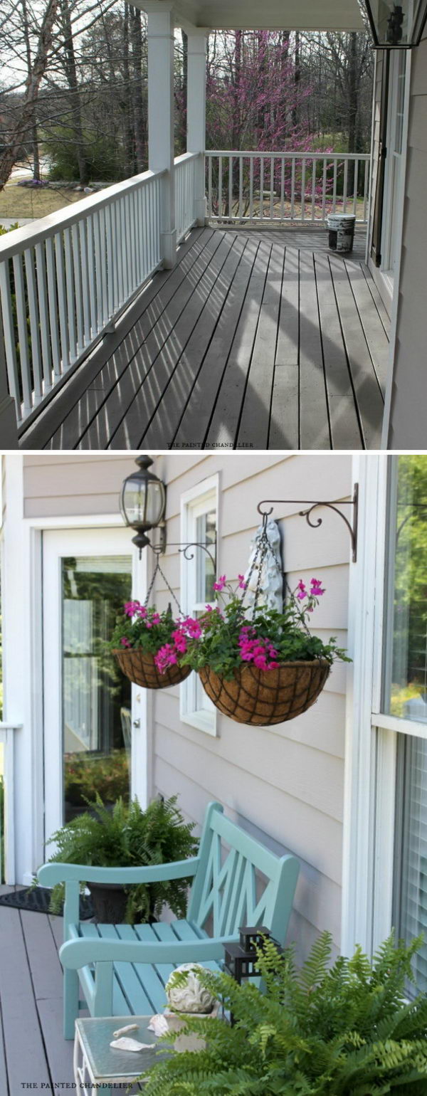 Make Your Porch More Inviting with Built in Plant Hangers.