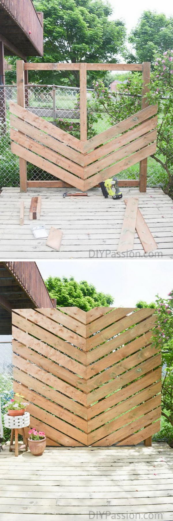Inspire Your Outdoor with a Simple Chevron Privacy Wall.