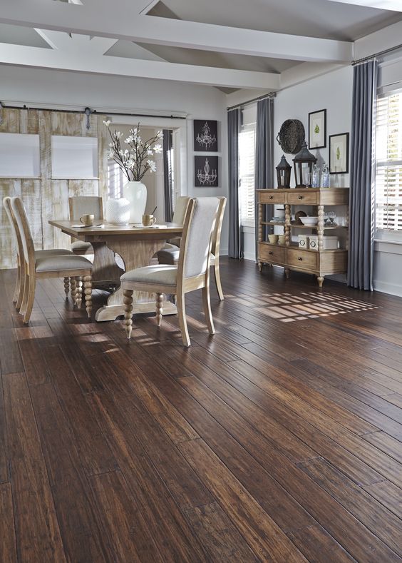 Distressed Bamboo Flooring. 