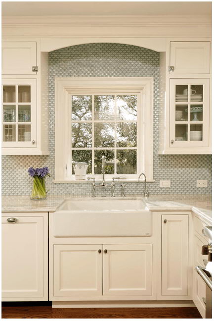 milk glass backsplash