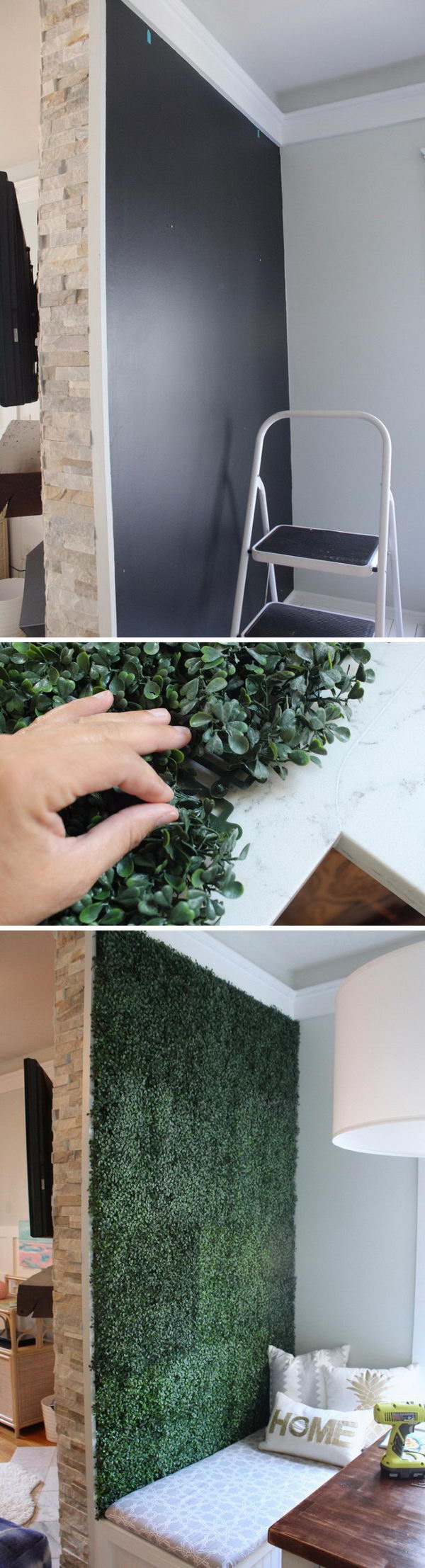 Artificial Boxwood Accent Wall. 