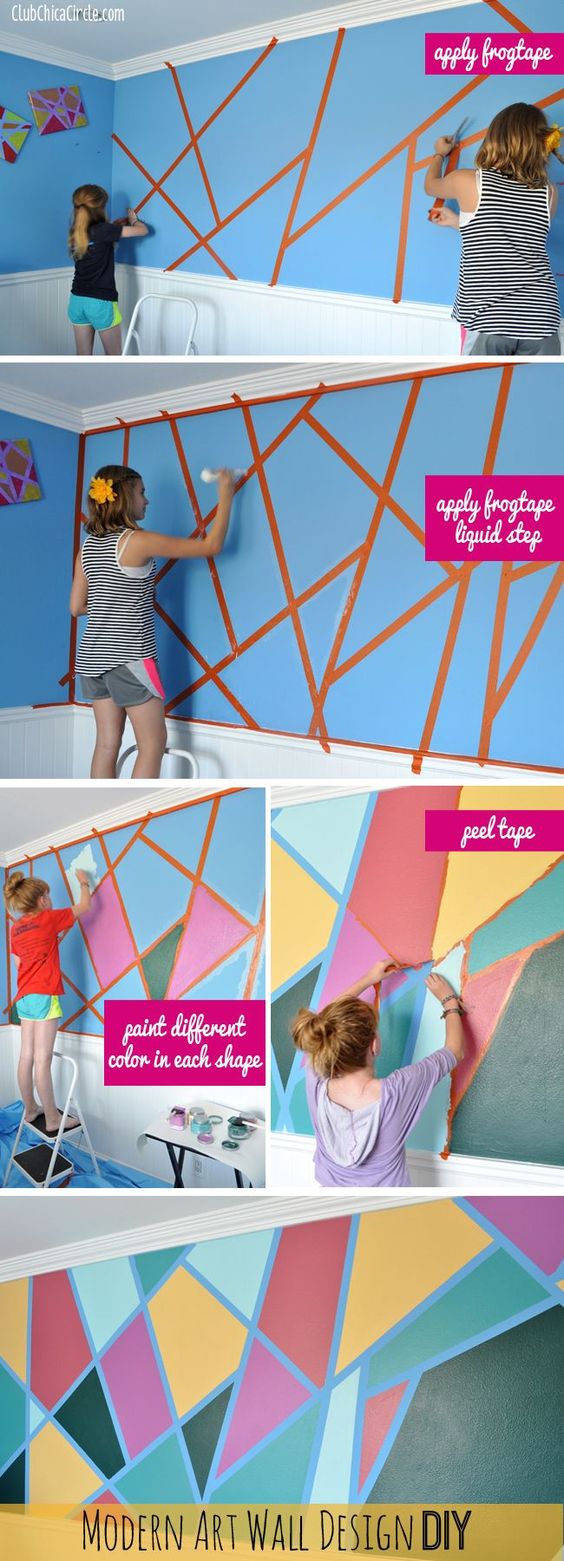 DIY Geometric Shape Wall. 