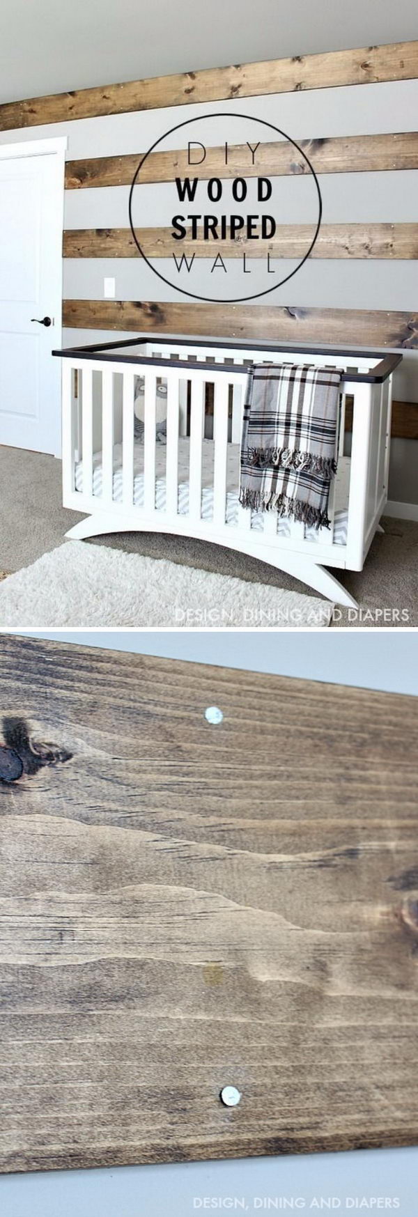 DIY Wood Striped Wall. 