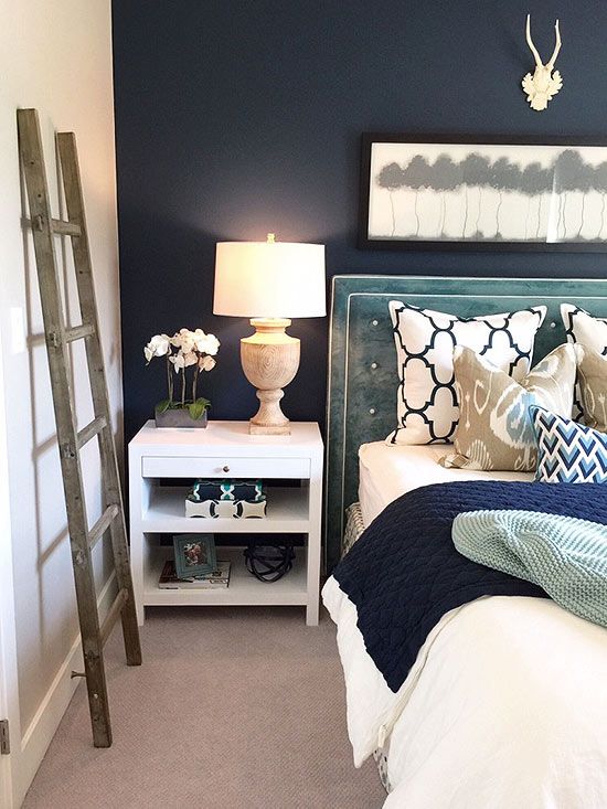 Painted Accent Wall Using Gentleman’s Gray by Benjamin Moore. 