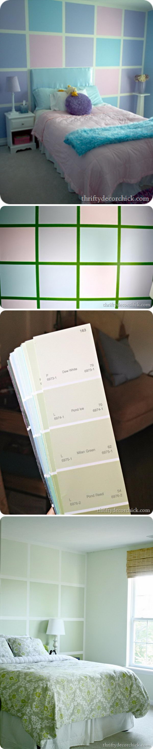 Ombre Squares Accent Wall. 