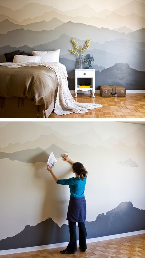 DIY Mountain Mural Wall. 