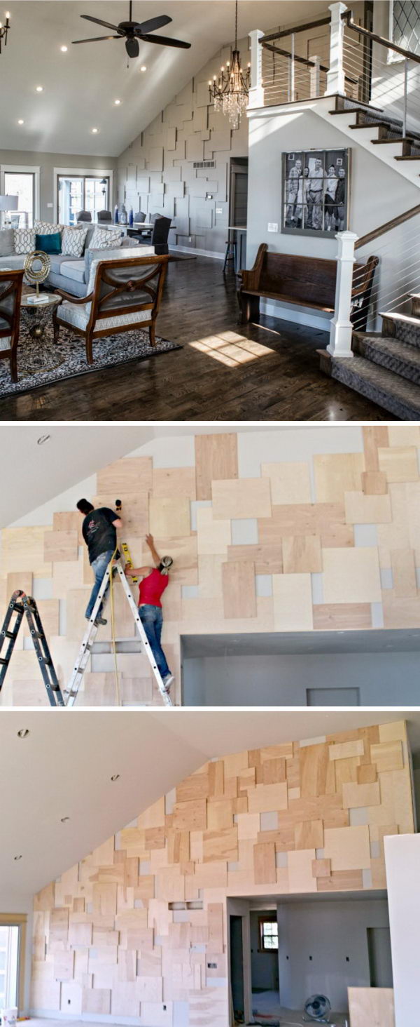 DIY Accent Wall with Plywood. 