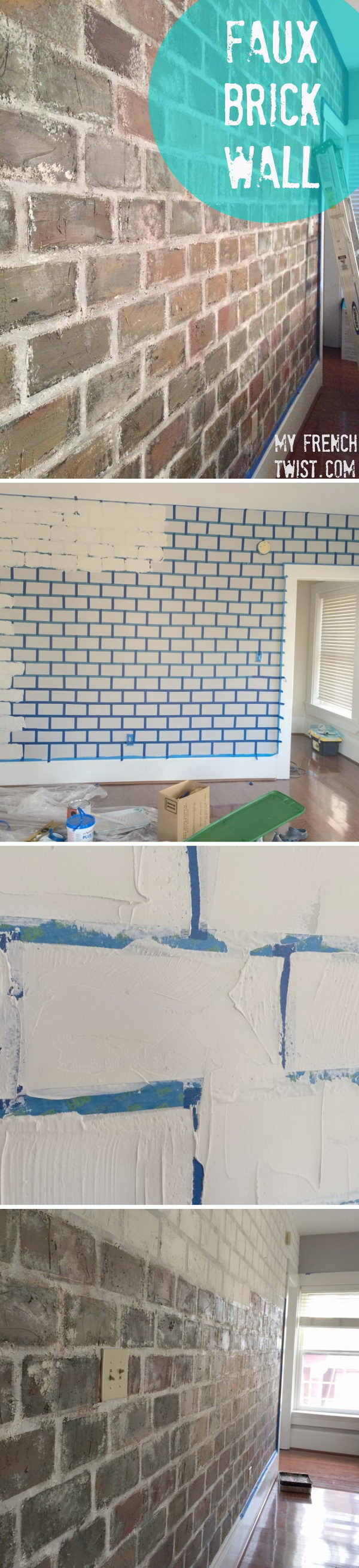 DIY Faux Brick Wall. 