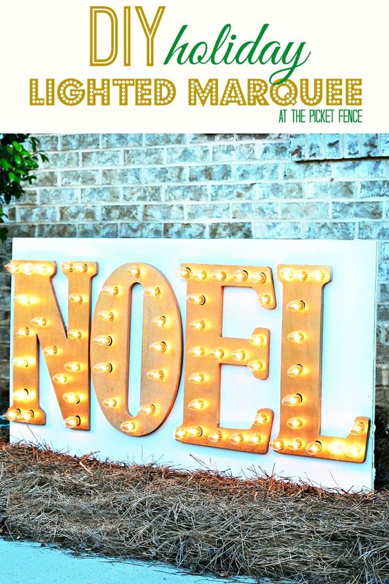 DIY Marquee Sign For The Holidays.