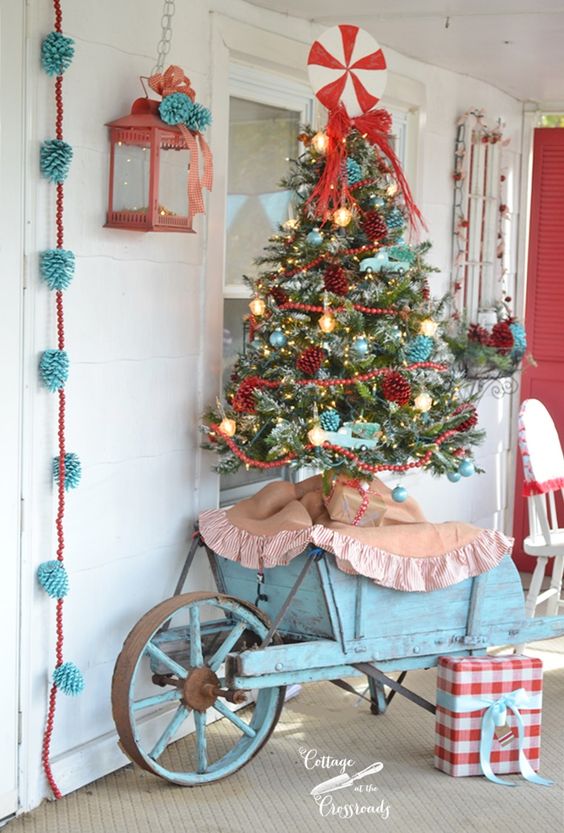 DIY Wheelbarrow Christmas Tree Stand.