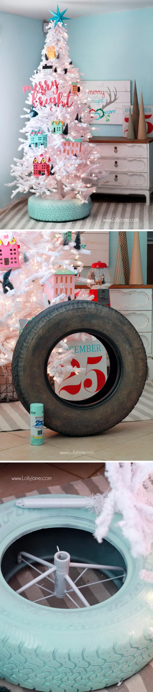 Recycled Tire Christmas Tree Base.