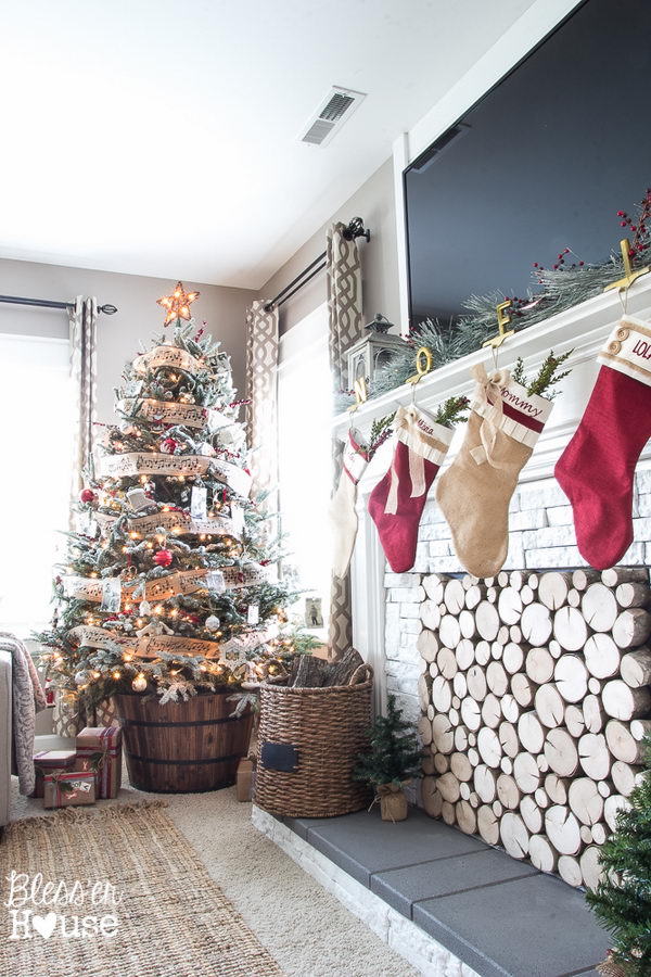 Wood Barrel Christmas Tree Stand.