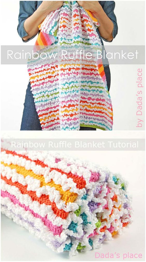 Ruffle Blanket Free Pattern.