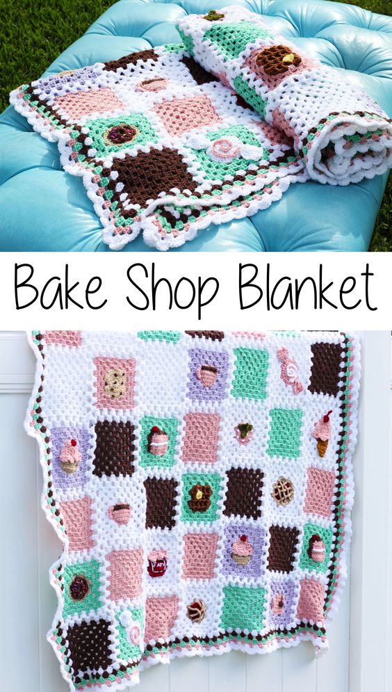 Bake Shop Blanket Free Crochet Pattern.