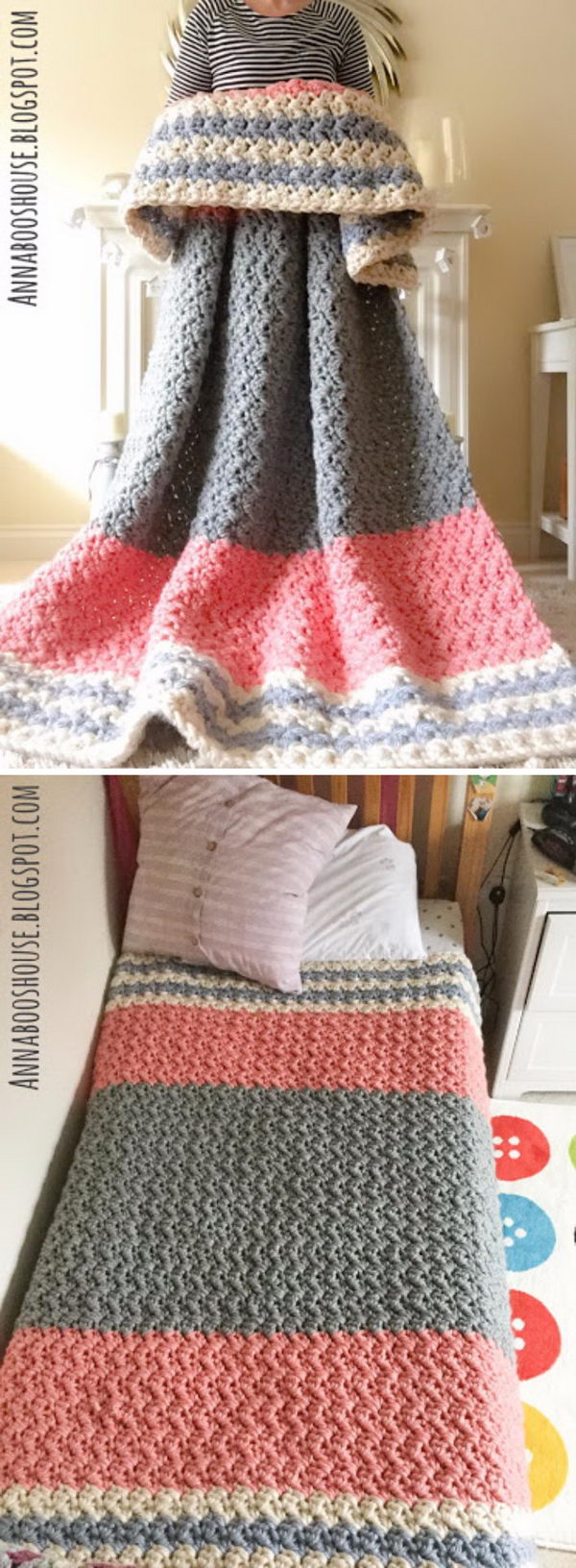 Enormous Squishy Blanket Free Crochet Pattern.