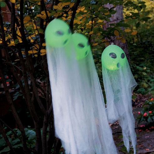 DIY Glow Stick Ghost Balloons.